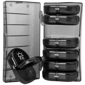AiQInu Pillendoos 7 dagen 2 vakken, pillendoos grote vakken, tablettenbox 7 dagen voor onderweg, medicijnbox 7 dagen, tabletten organizer