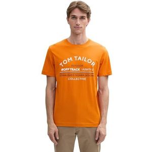 TOM TAILOR T-shirt voor heren, 13001 - Smashed Pumpkin Orange, L