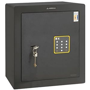 ARREGUI Forma C 15020C-E Meubelkluis met cijferslot + sleutel, zevenboutvergrendeling en 2-factor-veiligheidsslot, kastkluis met elektronisch slot, kluis voor thuis, 42 x 38,5 x 36 cm, 44 liter