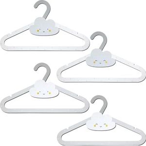 Dalber Baby Dreams kinderkleerhangers wolk, grijs, pak 8 stuks. (2 x model) - 31 x 18 cm