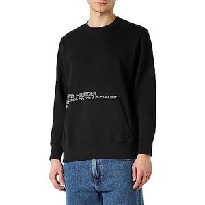 Tommy Hilfiger Grafische sweatshirts met ronde hals voor heren, Zwart, S