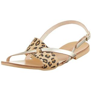 PIECES Psjoyce Open damessandalen van leer, bruin cognac cognac, 36 EU