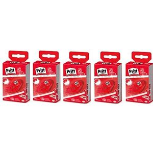 Pritt Refill lijmroller, permanent, premium tape met honingraatlijm, behuizing met beschermkap kan eenvoudig worden bijgevuld, bandlengte: 16 m, bandbreedte: 8,4 mm, 5 stuks