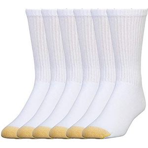 GOLDTOE Men's Harrington Crew Socks, Multipairs, White (6-Pairs), X-Large