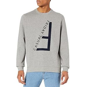 CASUAL FRIDAY Sebastian Flock Print Sweatshirt voor heren, 50813_light grey melange, XXL