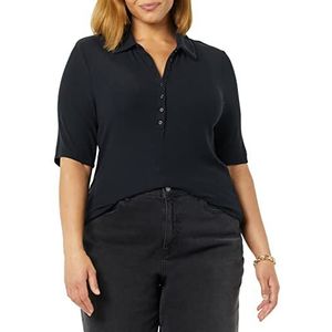 Amazon Essentials Dames Fine Rib Polo (Previously Daily Ritual), zwart, X-Small