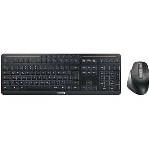 CHERRY STREAM DESKTOP ULTIMATE, Draadloos Toetsenbord- en Muisset Voor Meerdere Apparaten, Duitse Indeling (QWERTZ), Ergonomische Rechtshandige Muis, Zwart