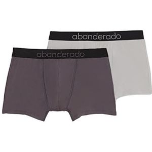 Abanderado Technische lijn Sensitive boxershorts, gesloten, 2 stuks, Grijs (licht, donker), 52