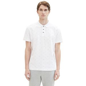 TOM TAILOR Poloshirt voor heren, 34624 - White Letter Design, 3XL