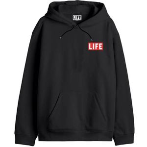 Life Magazine Herentrui met capuchon, Zwart, XL