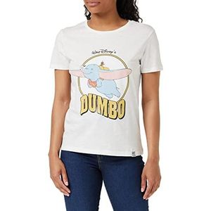 Disney Dumbo in The Sky T-shirt - ecru, maat: S - officieel gelicentieerde vintage stijl, gedrukt in het Verenigd Koninkrijk, ethisch afkomstig, Ecru, S