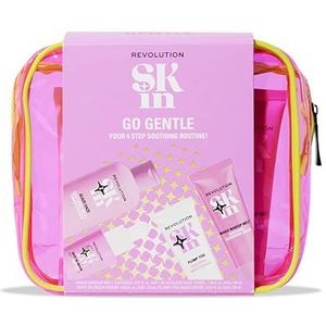 Revolution SKin, Go Gentle Starter Kit, Zachte Huidverzorgingsset met Reinigingsmiddel, Toner, Serum en Crème, Veganistisch en Dierproefvrij, 4 Producten