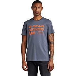 G-STAR RAW Heren Originals Label r T T-Shirt, Blauw (fantem Blue 336-863), XS