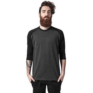 Urban Classics Heren Baseball T-shirt met contrast, 3/4 raglanmouwen, sportshirt, ronde hals, 100% jersey katoen, verschillende kleuren beschikbaar, maten: S-5XL - multi - XL