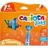 Carioca viltstift Baby Teddy, doos van 6 stuks in geassorteerde kleuren