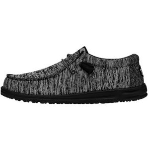 Hey Dude Wally Sport Knit - Heren Schoenen - Zwart - Maat EU 41, zwart, 41 EU