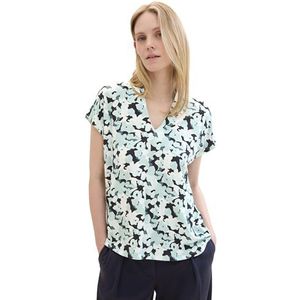 TOM TAILOR T-shirt voor dames, 35291 - blauw klein bloemendesign, L