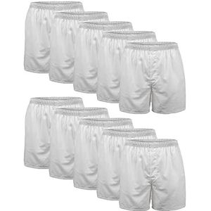 Gildan Geweven boxershorts voor heren, multipack shorts (pak van 10), Wit (10 stuks), XL