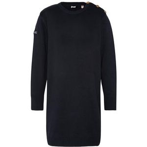 Jurk met ronde hals, knoop, anker, Schott, ROBOUTRIDERW, marineblauw, Blauw, L