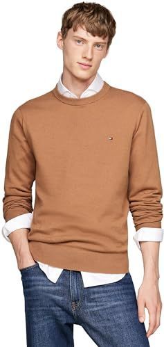 Tommy Hilfiger - Gebreide Trui - Ronde Hals - Geribde Kraag - Klassieke Pasvorm