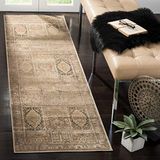 Safavieh Vintage geïnspireerd tapijt, VTG127, geweven zachte viscose vezel loper, lichtbruin/bruin, 62 x 240 cm