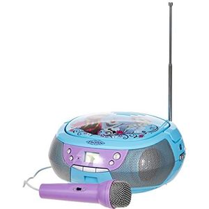 ekids FR-430 Disney Frozen CD-speler met microfoon voor kinderen draagbaar Anna en Elsa blauw
