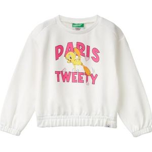 United Colors of Benetton Trainingsshirt voor meisjes en meisjes, Wit, 1 jaar
