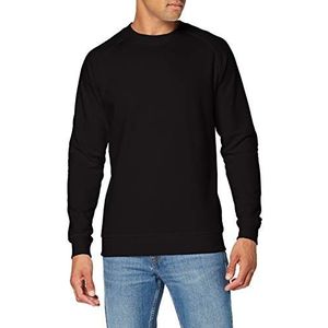 Build Your Brand Heren sweatshirt met raglan mouwen Raglan Sweat Crewneck, mannen trui verkrijgbaar in 3 kleuren, maten S - 5XL, zwart, XL