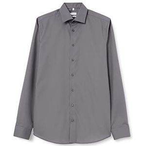 Seidensticker Men's Shaped Fit Shirt met lange mouwen, grijs, 39, grijs, 39