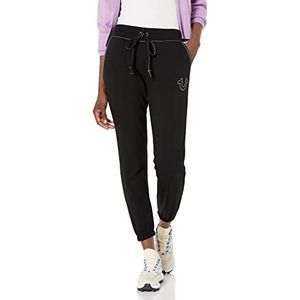 True Religion Dames Big T Mid Rise Joggingbroek, Jet Zwart, XS
