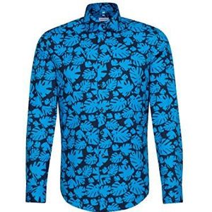 Seidensticker Heren Shaped Fit lange mouwen poplin overhemd, Turquoise (turquoise 57), 38 NL