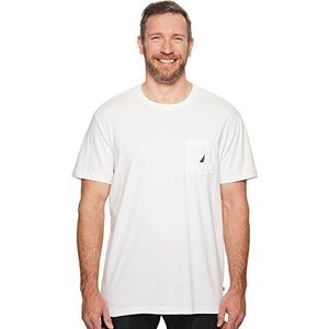 Nautica Men's Big Solid Crew Neck Short Sleeve Pocket T-Shirt, Bright White, 2XLT Tall