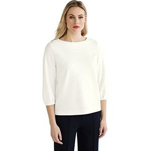 Street One Dames T-shirt 3/4 mouw, off-white, 42