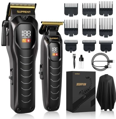 SUPRENT - Tondeuse - Zwart - Professioneel - Moter met LED Display