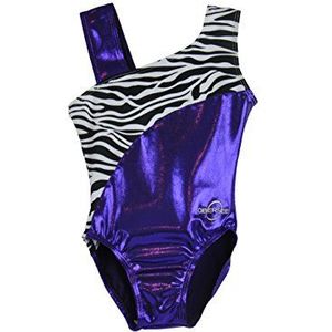 Obersee Gymnastiekpakjes voor meisjes uit één stuk atletische activewear dansoutfit voor meisjes en damesmaten - paarse zebra | CM kind (6-8 jaar) | O3GL032CM