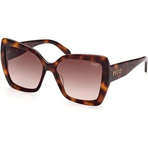 Emilio Pucci Unisex zonnebril, Shiny Classic Havana/ Gradient Brown Lenses, 58