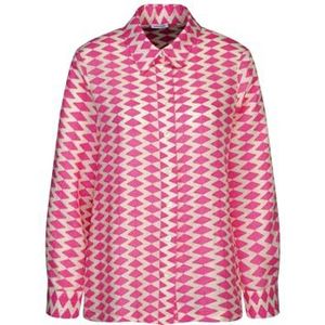 Seidensticker Hemdblouse voor dames, modieuze blouse, regular fit, hemdblousekraag, lange mouwen, 100% linnen, roze, 44