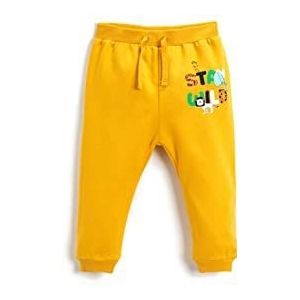 Koton Katoenen joggingbroek met trekkoord voor babyjongens, Mosterd (159), 6-9 Maanden