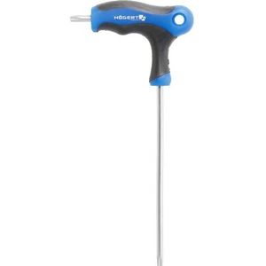 Högert Technik TORX-sleutel T-type Ø 50 mm, Torx, Torx-veiligheidssleutel, T-greep, veiligheidstorxsleutel type T, inbussleutel van S2-staal, bestand tegen vervorming en slijtage