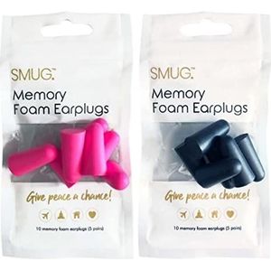SMUG Foam oordopjes | 20 stuks zacht schuim oordopjes | Oordopjes voor slaap, blokkeren snurken, reizen, hard geluid | Comfortabele ruisonderdrukkende oordoppen | Aangepaste oordopjes (zwart en roze)