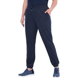Ulla Popken Joggingbroek voor dames, accent, casual broek, marineblauw, 32W / 32L