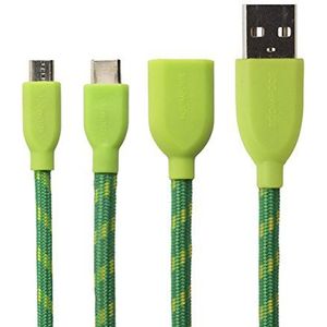 Boompods USB-C bij USB-A Retro kabel 1,0 m groen