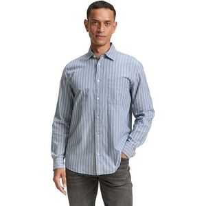 TOM TAILOR heren overhemd, 38454 - Teal Navy Streep, XXL