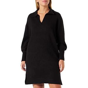 KAFFE Sweater Dress Pullover Jumper Knit Tuniek V-hals Casual, Black Deep