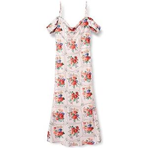 Hope & Ivy Dames de Valetta Cowl Front Satin Midi Jurk met Cami Strap en Geplooide Bardot mouw Speciale gelegenheden, roze, 38