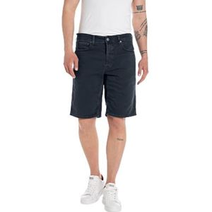 Replay Grover Straight Fit Jeans Shorts, 498 Deep Blue, 28W