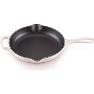 Le Creuset Signature gietijzeren koekenpan, met helper handvat en twee schenklippen, 23 cm, Shell Pink, 20182237770422