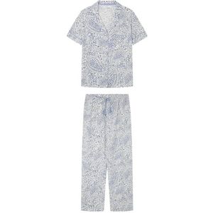 Women'Secret Pyjama met korte mouwen Mix and Match Smiley Set voor dames, Witte achtergrond, XS