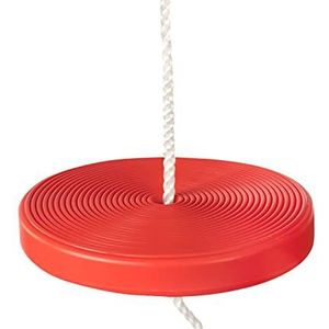 Idena 40196 - bordenschommel van kunststof in rood, voor kinderen vanaf 3 jaar, met verstelbare bevestigingskabel en stalen ringen, draagkracht tot 50 kg, voor zorgeloos schommelplezier