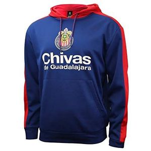 Federacion Mexicana de Futbol Asociacion Club Deportivo Guadalajara - Chivas Heren Zijstap Trui Hoodie, Navy, Klein